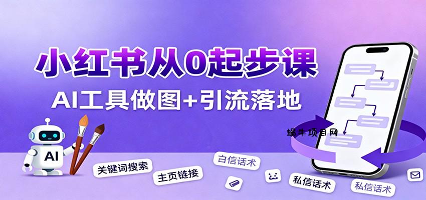 小红书引流从0起步，养号、内容发布、运营、AI工具做图，引流落地-蜗牛项目网
