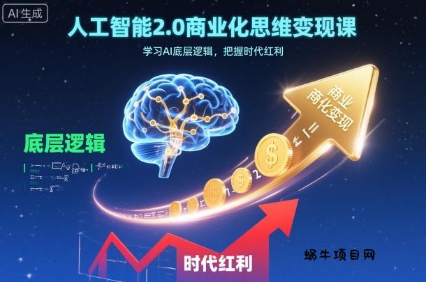 人工智能2.0商业化思维变现课，学习AI底层逻辑，把握时代红利-蜗牛项目网