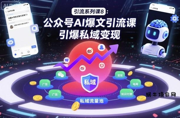 引流系列课8：公众号AI爆文引流课，引爆私域变现-蜗牛项目网