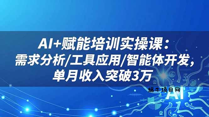 AI+赋能培训实操课:需求分析/工具应用/智能体开发,单月收入突破3万-蜗牛项目网