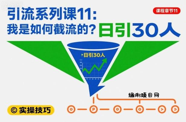 引流系列课11：我是如何截流的？日引30人【文档】-蜗牛项目网
