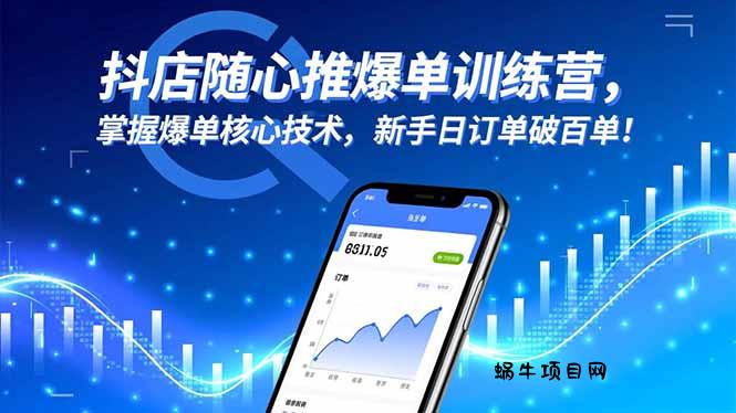 抖店随心推爆单训练营，掌握爆单核心技术，新手日订单破百单！-蜗牛项目网