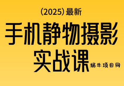 金老师·2025爆款手机静物摄影实战课-蜗牛项目网