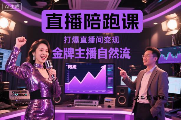 直播陪跑课,金牌主播自然流打爆直播间,复制高变现玩法-蜗牛项目网