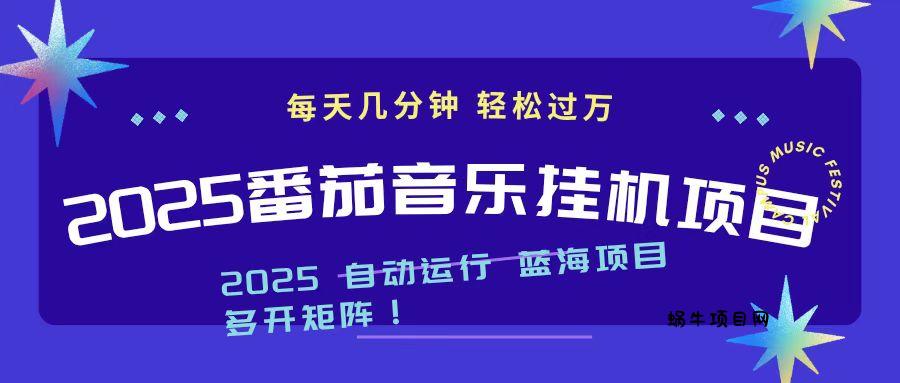 2025最新挂机番茄音乐项目，每天几分钟，日入1000＋-蜗牛项目网