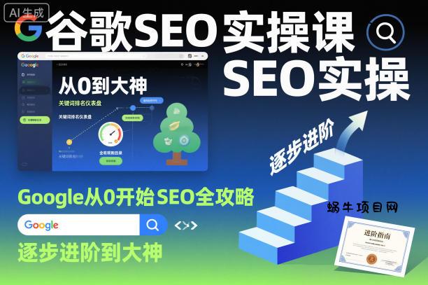 谷歌SEO实操课,Google从0开始SEO全攻略,逐步进阶到大神-蜗牛项目网