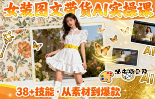 女装图文带货的AI实操课,覆盖38个实用技能,快速提升素材制作效率-蜗牛项目网