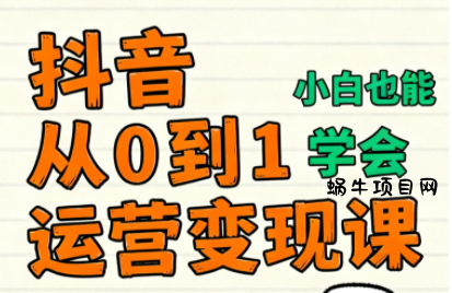 爱密老师·抖音从0到1运营变现课(更新11月)-蜗牛项目网