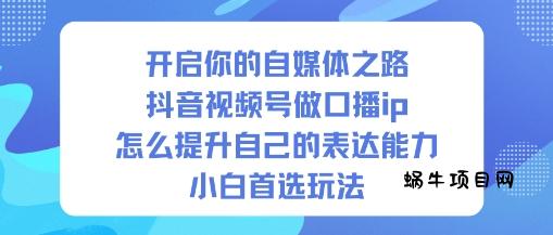 开启你的自媒体之路，抖音视频号做口播ip，怎么提升自己的表达能力，小白首选玩法-蜗牛项目网