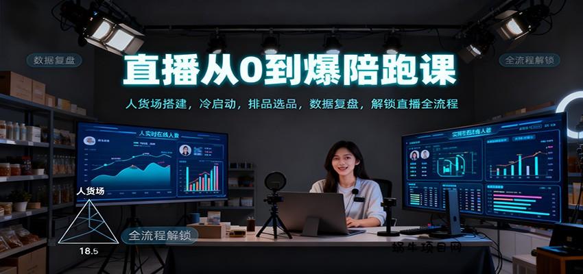 直播从0到爆陪跑课：人货场搭建，冷启动，排品选品，数据复盘，解锁直播全流程-蜗牛项目网