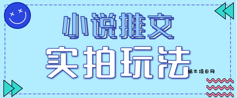 小说推文实拍玩法，零成本零门槛10元/单，轻松月收益万元-蜗牛项目网