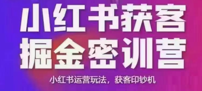 小红书获客掘金线下课，录音+ppt照片，小红书运营玩法，获客印钞机-蜗牛项目网