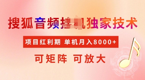 全网首发搜狐音频挂JI独家技术，项目红利期，可矩阵可放大，稳定月入8k【揭秘】-蜗牛项目网