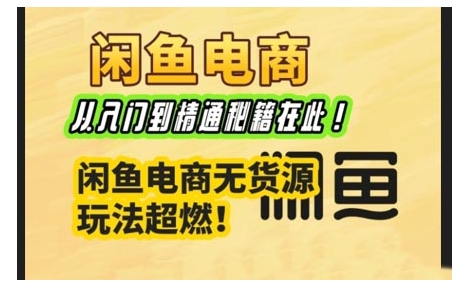 闲鱼电商实战课，从入门到精通秘籍在此，闲鱼电商无货源玩法超燃!-蜗牛项目网