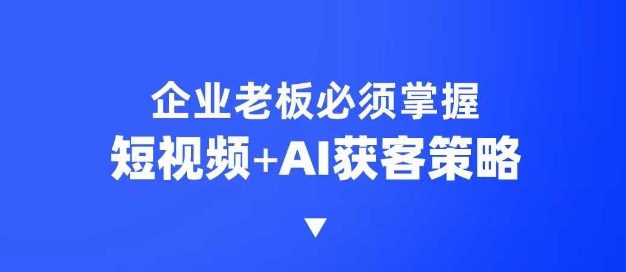 企业短视频AI获客霸屏流量课，6步短视频+AI突围法，3大霸屏抢客策略-蜗牛项目网