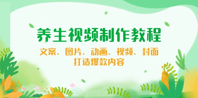 养生视频制作教程，文案、图片、动画、视频、封面，打造爆款内容-蜗牛项目网